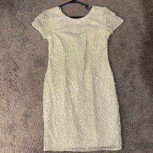 Adrianna Papell white sheath sequenced dress- with tag
